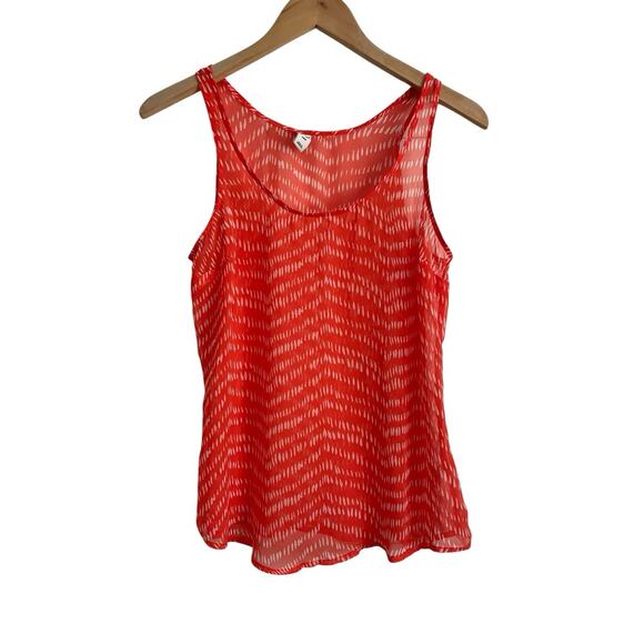 Old‎ Navy Tank Top Womens Size Small Orange Sheer Chiffon Boho Festival Beachy - Picture 3 of 9